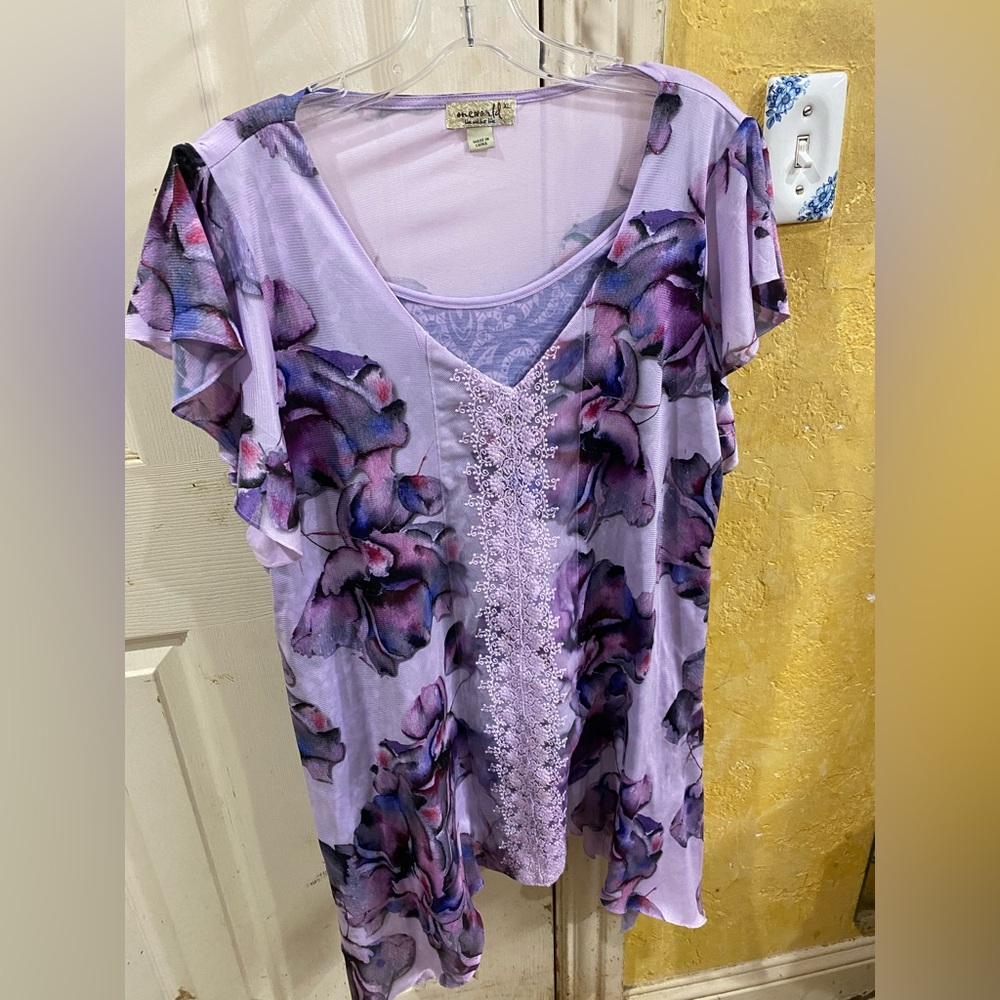 🌸One World Size XL Vneck Top